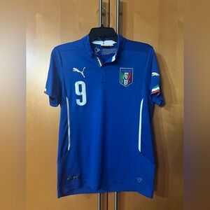 USED 2014/15 Puma Italy National Team Soccer Jersey Youth XL Mario Balotelli